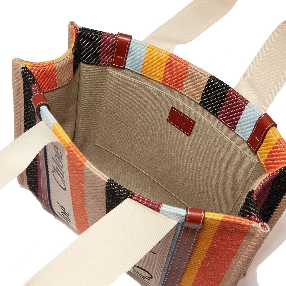 Borsa tote Chloé in lino beige