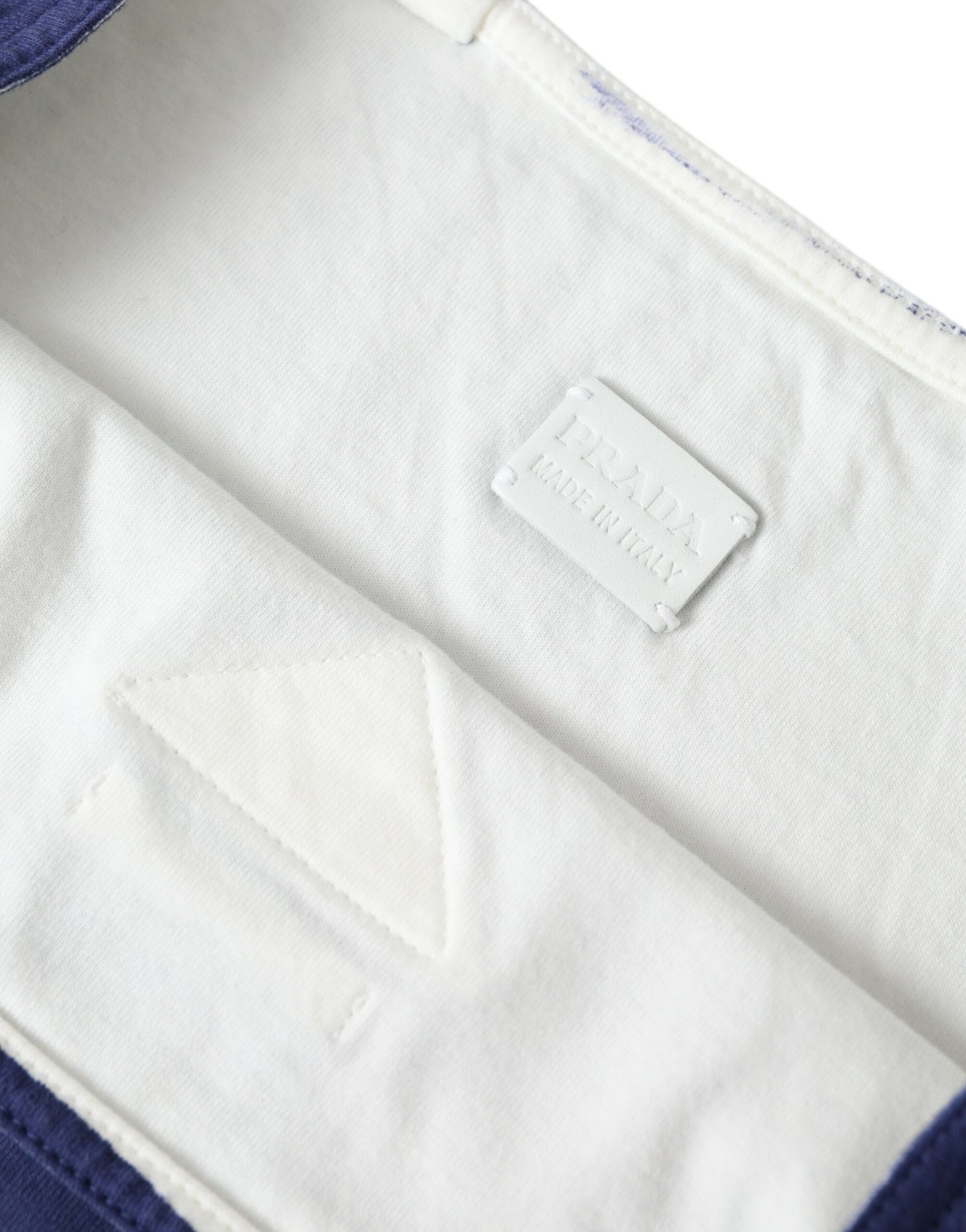 Borsa Shopping Prada Tote Spalla Logo in Tessuto Jersey Blu