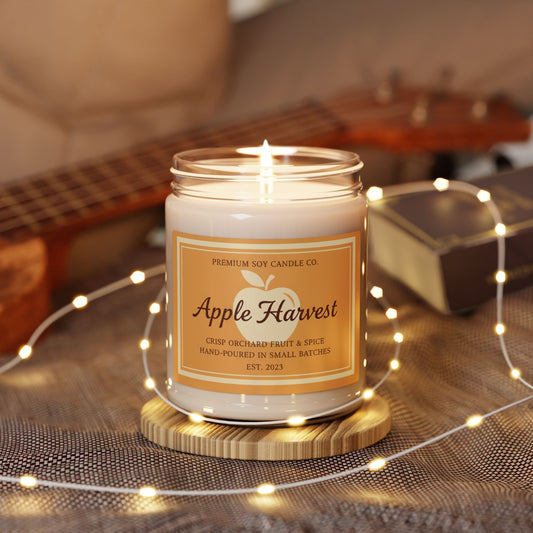 Apple Harvest Soy Candle — 9oz Scented Jar (Crisp Orchard Fruit & Spice)