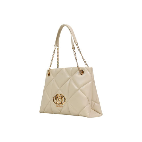 Beige Artificial Leather Handbag