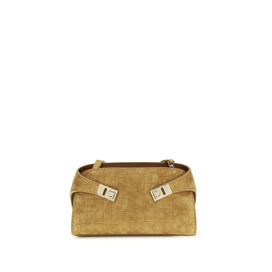 Ferragamo Beige Calf Leather Bos Taurus Clutch Bag