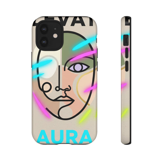 Aura Neon Face Tough Phone Case — Protective Artistic iPhone Cover