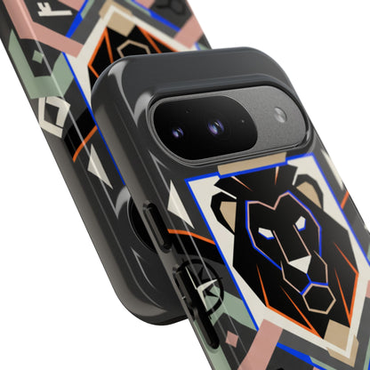 Geometric Lion Tough Phone Case — Protective Matte Design