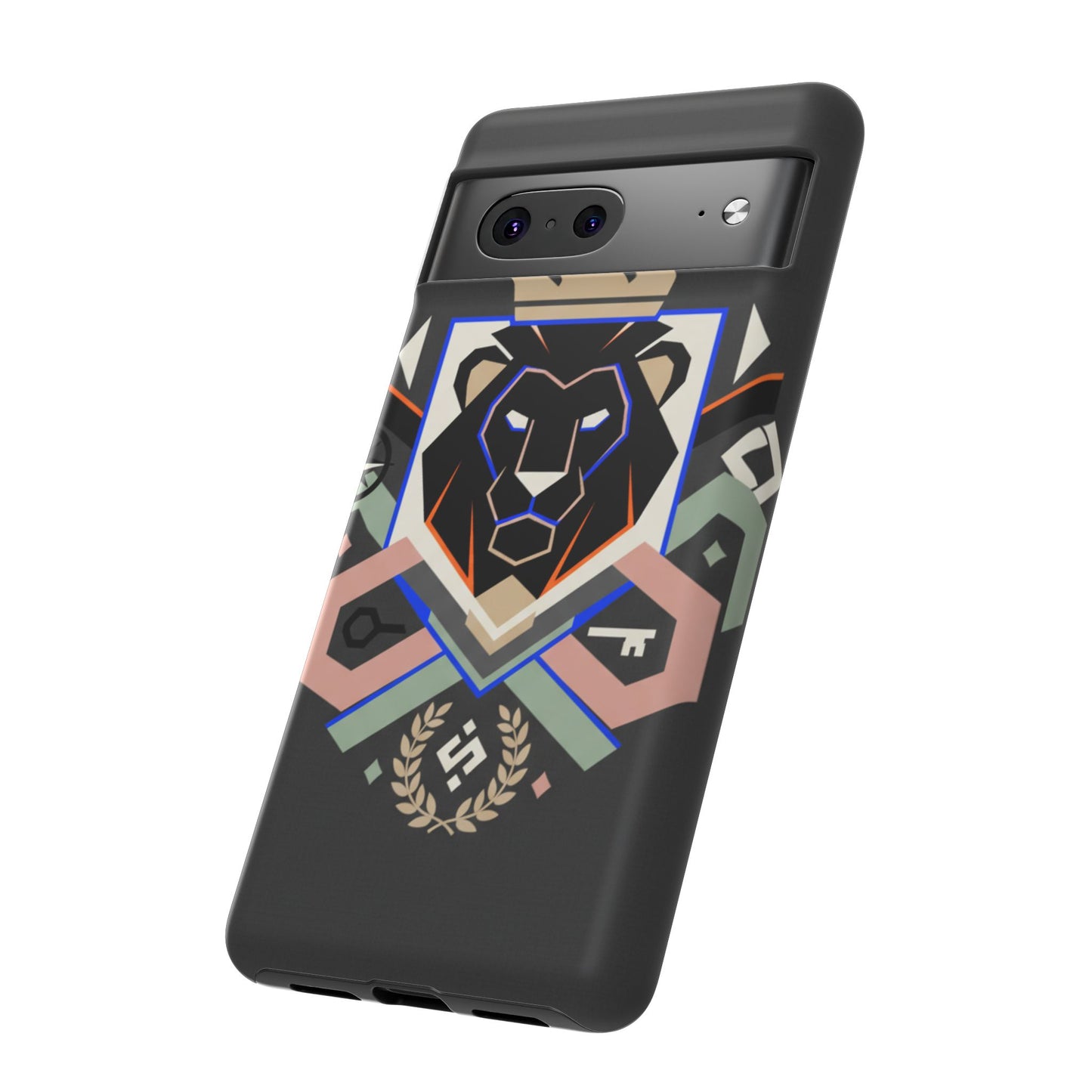Geometric Lion Tough Phone Case — Protective Matte Design