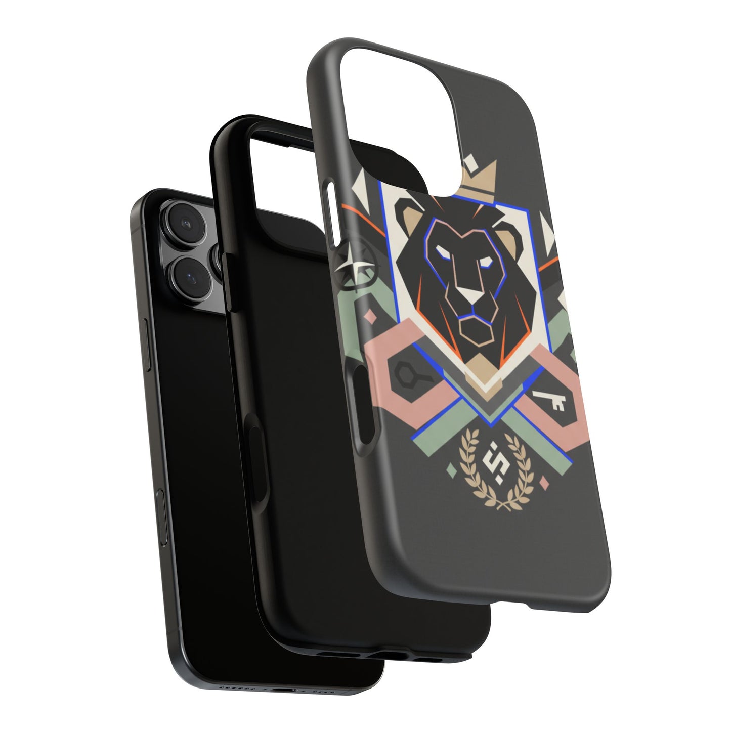 Geometric Lion Tough Phone Case — Protective Matte Design