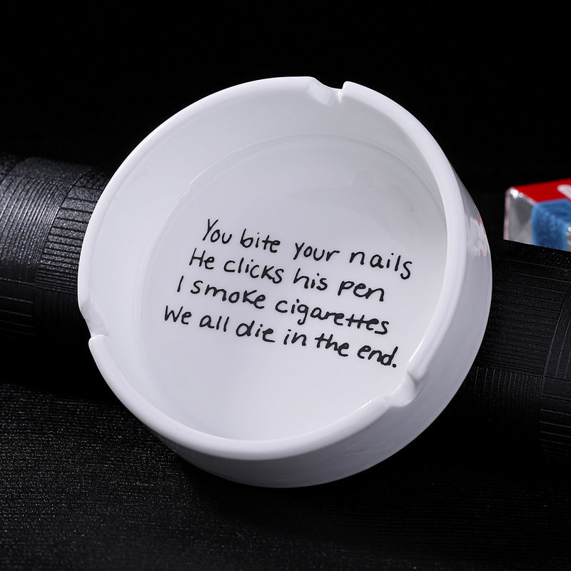 Round ceramic ashtray