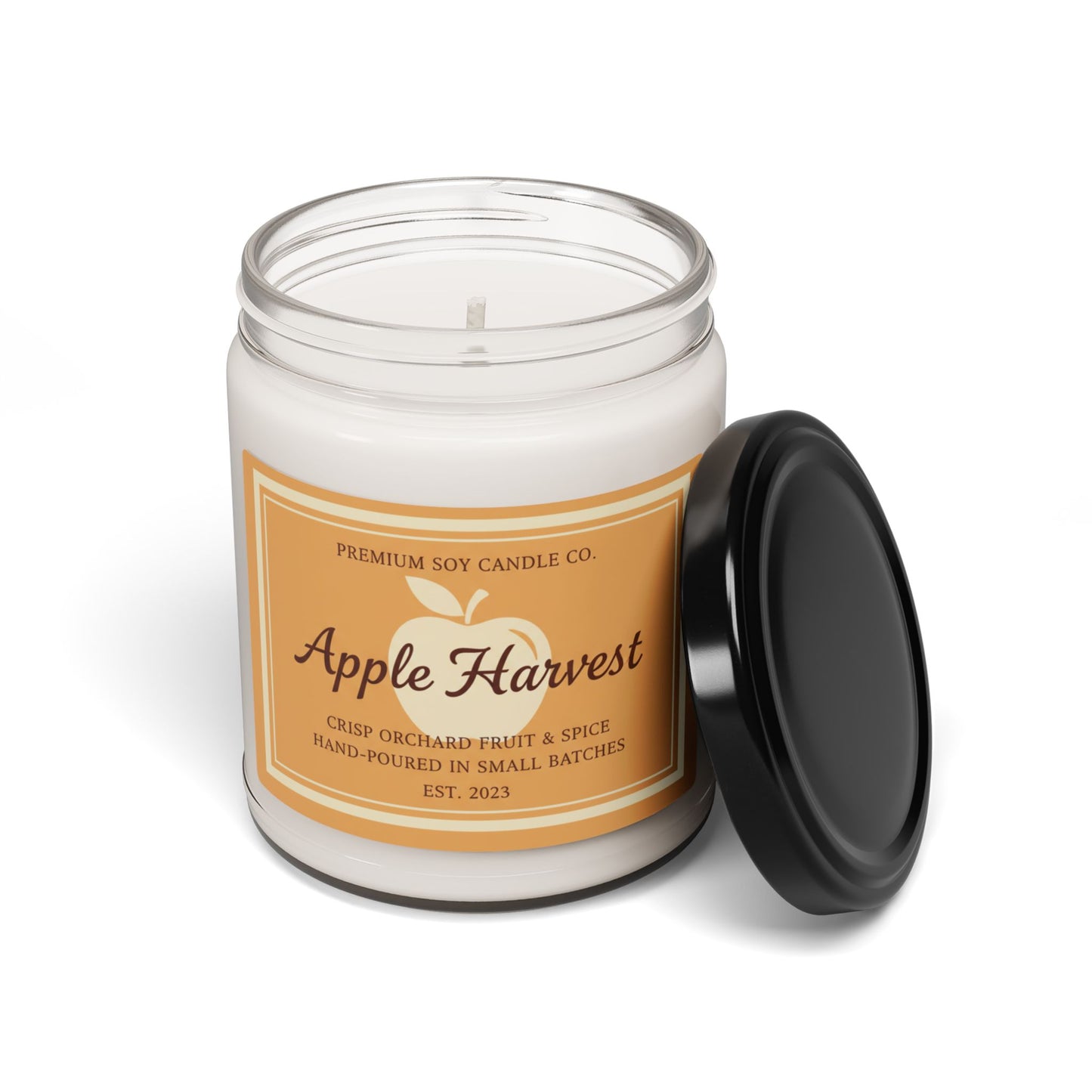 Apple Harvest Soy Candle — 9oz Scented Jar (Crisp Orchard Fruit & Spice)