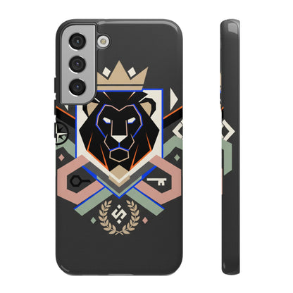 Geometric Lion Tough Phone Case — Protective Matte Design
