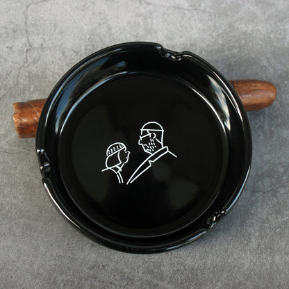 Round ceramic ashtray