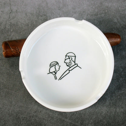 Round ceramic ashtray