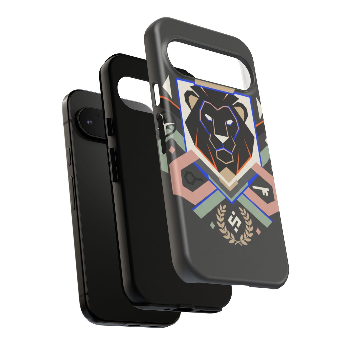 Geometric Lion Tough Phone Case — Protective Matte Design